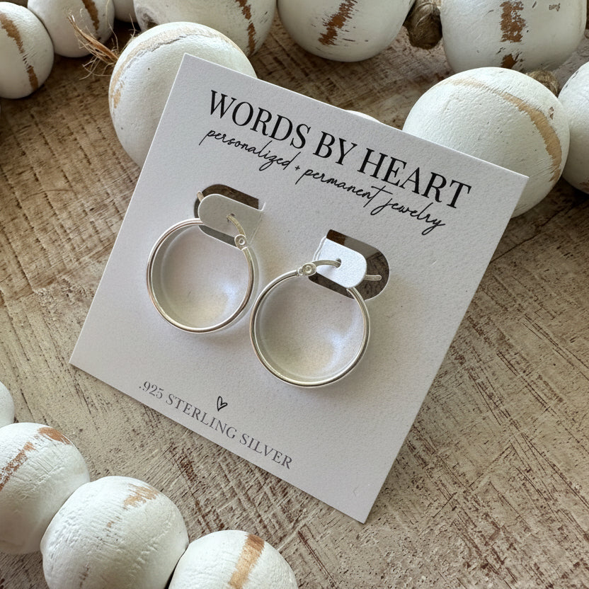 Flat Silver Hoops